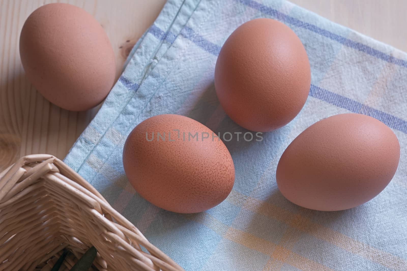 composition of eggs on an old cloth