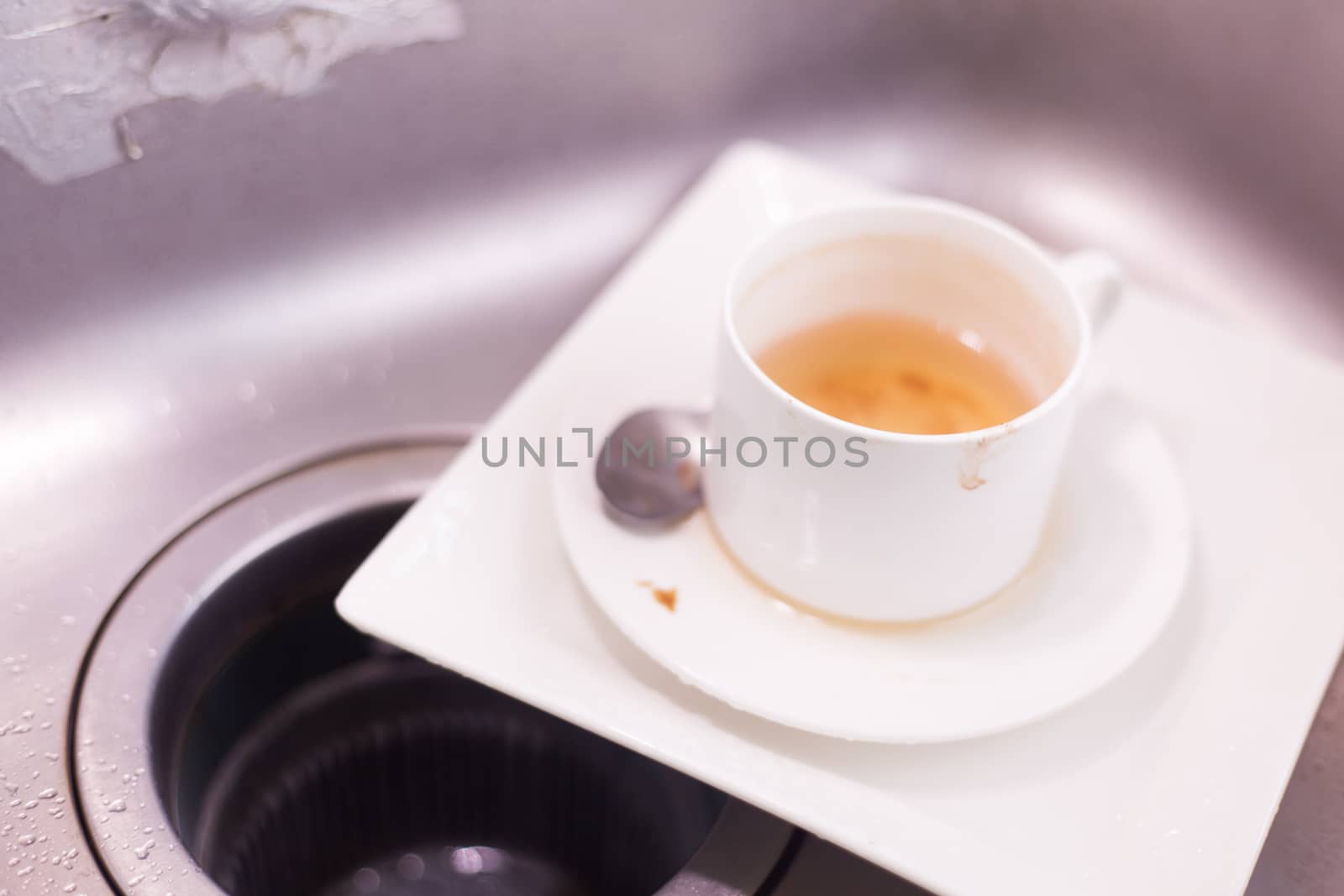 Coffee cup and white plates. by a454
