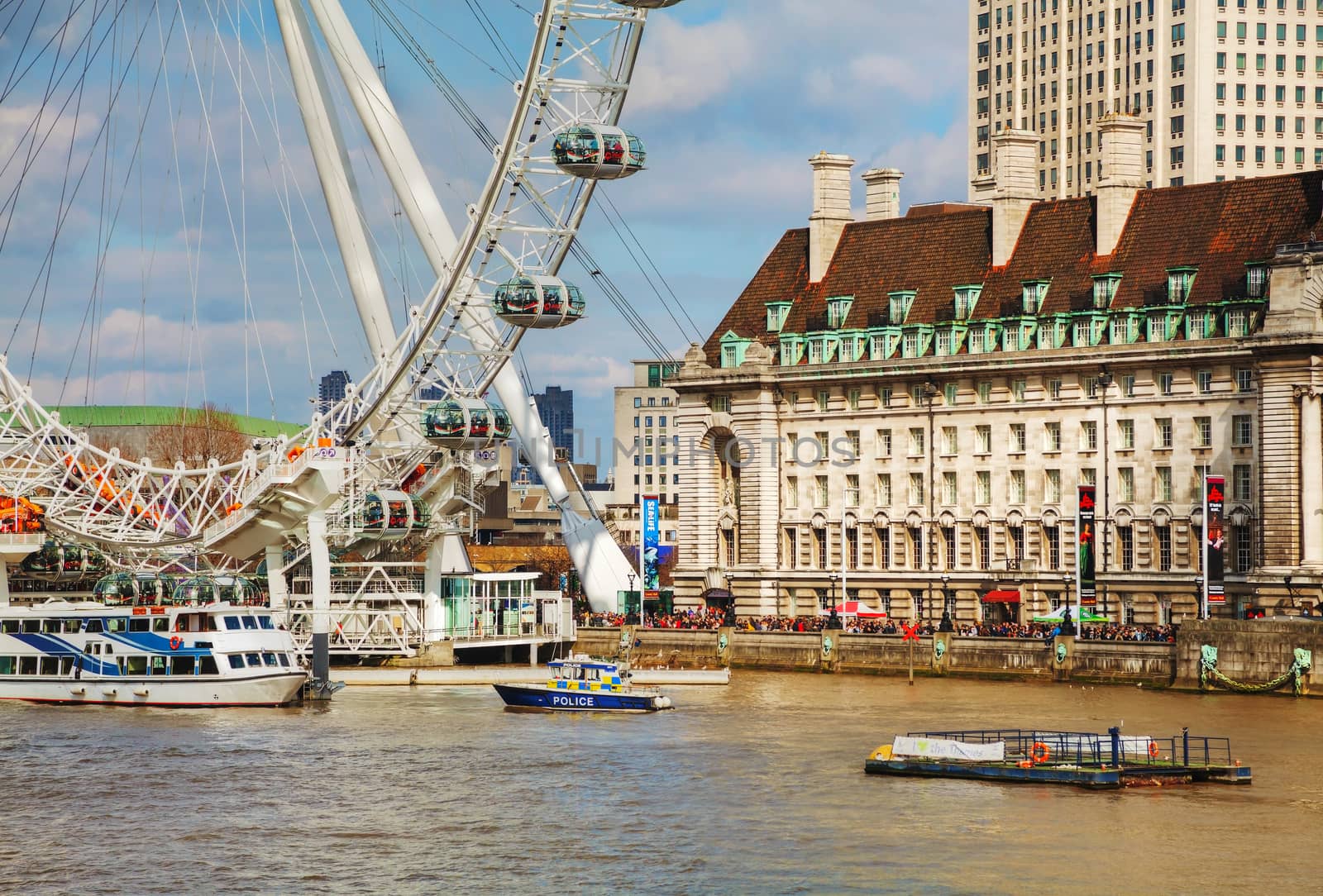 The London Eye Ferris wheel in London, UK by AndreyKr
