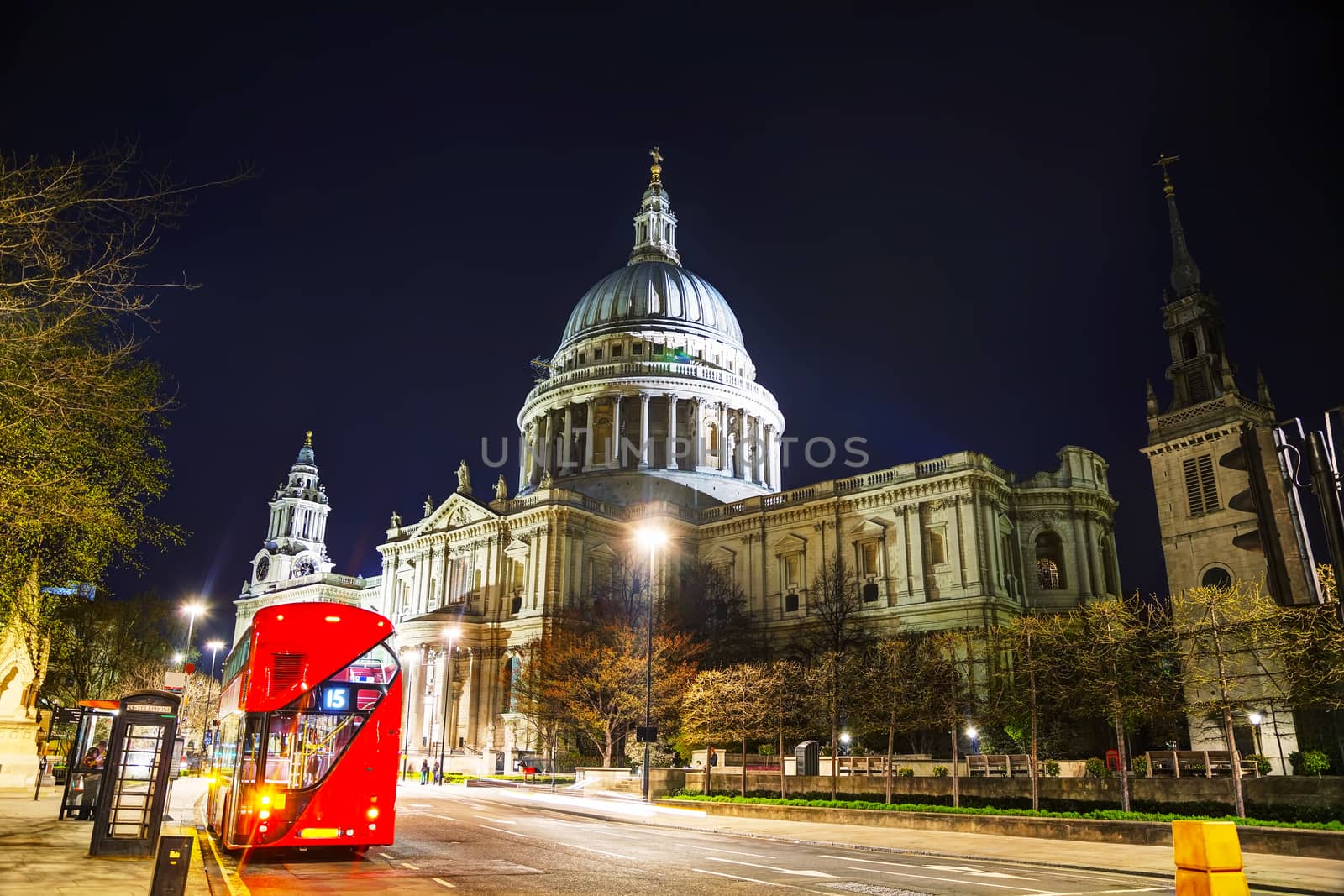 Saint Pauls cathedral in London, United Kingdom in the evening