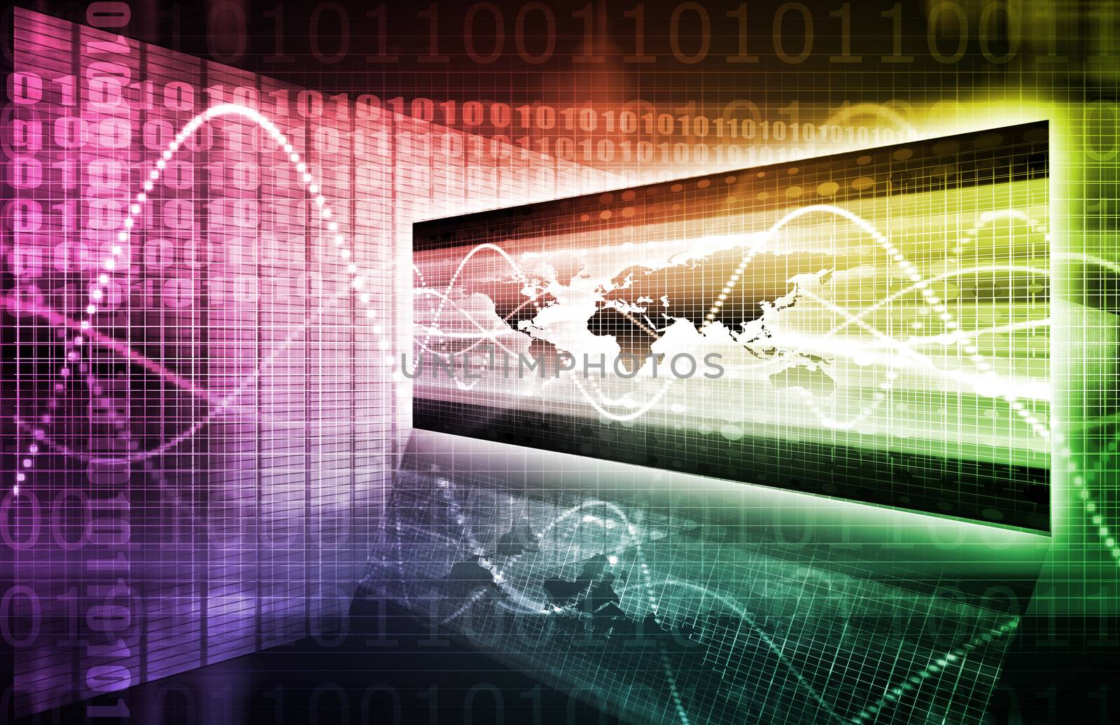Ecommerce Digital Background with Binary Transaction Data