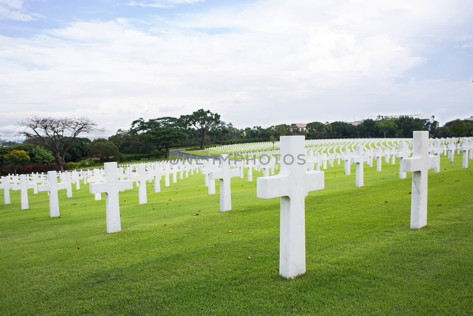 The Manila American Cemetery and Memorial with some of its 17,206 graves. It has the largest number of graves of any cemetery for US personnel killed during The Second World War.
