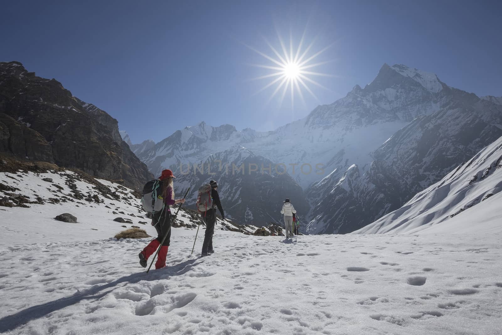 This is the landscape on Annapurna Trekking Trail in west Nepal.