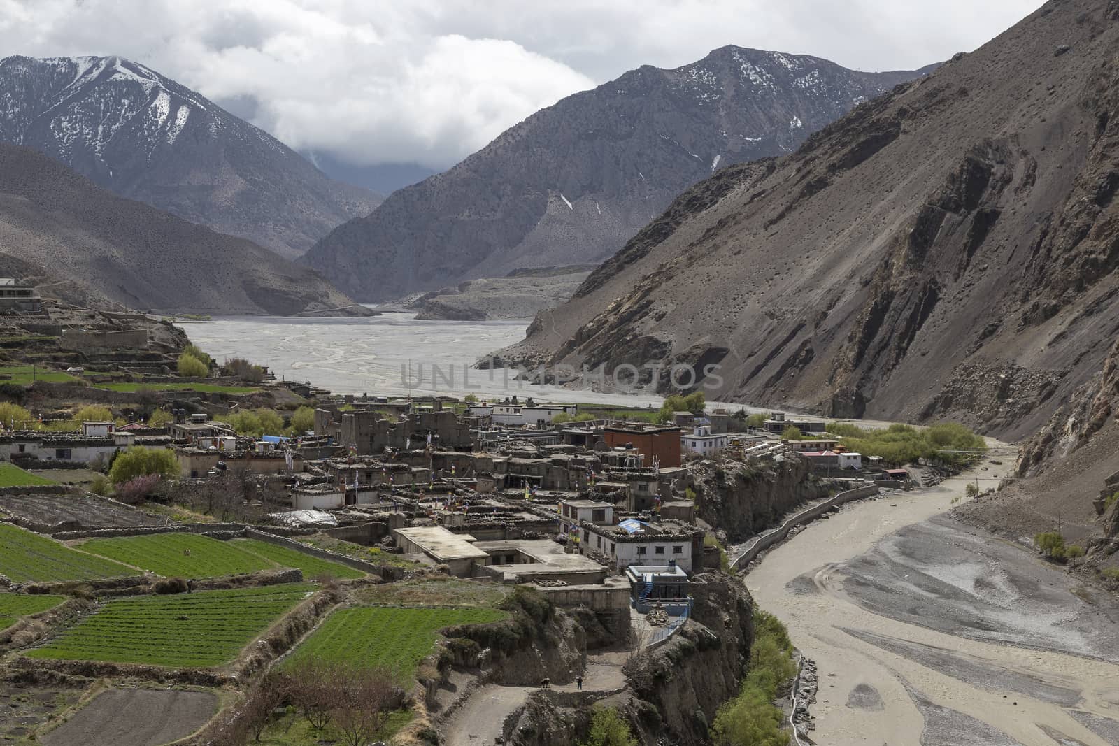 Local houses at Kagbeni in lower Mustang district, Nepal. It made of mud and rock. Kagbeni situated in the junction to upper Mustang.