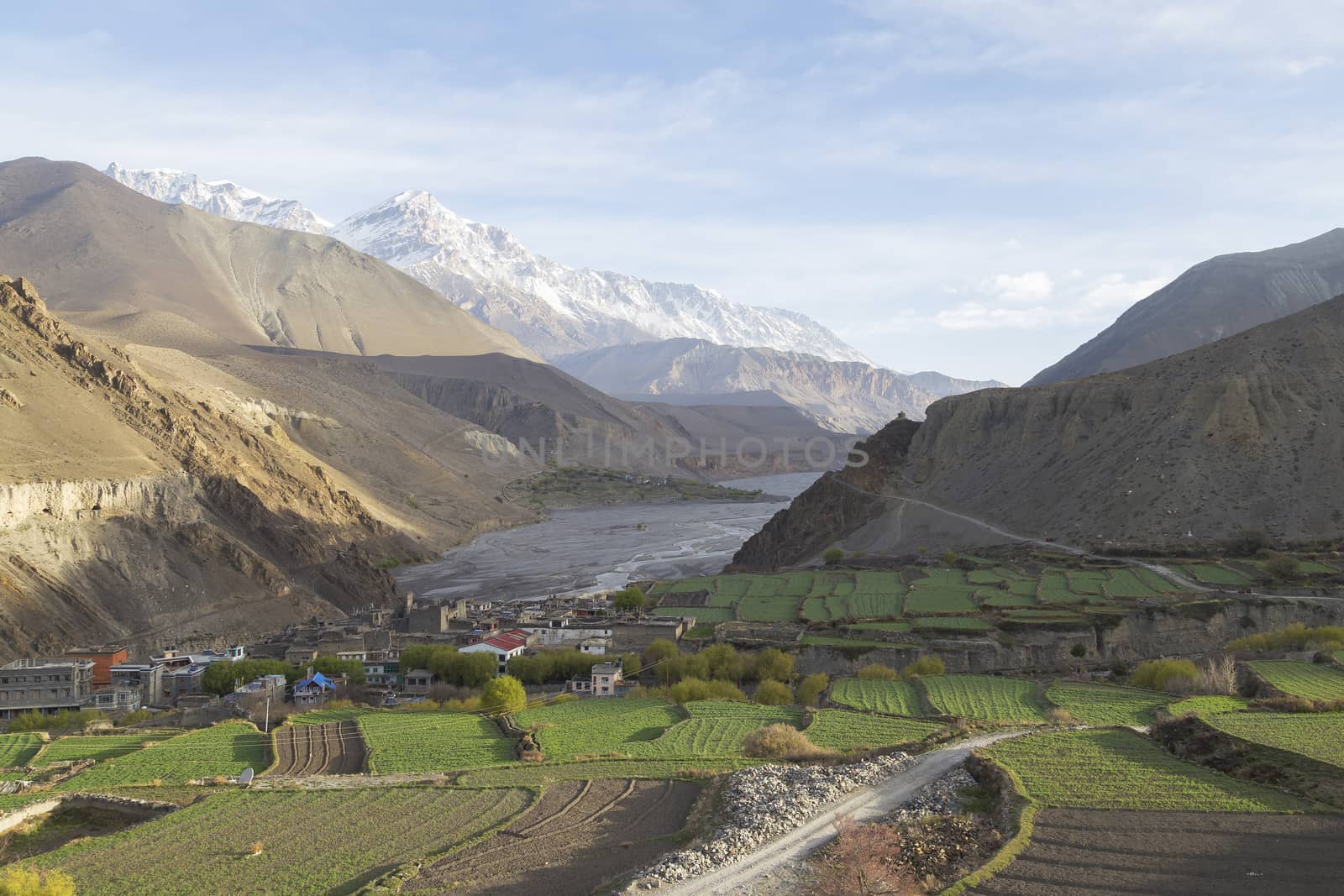 Kagbeni city in lower Mustang district, Nepal. It located in dry area and situated in the junction to upper Mustang.