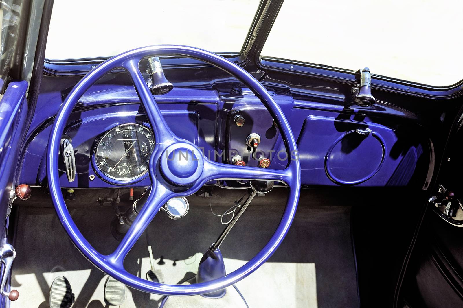 Peugeot 302 manufactured from 1936 to 1938 photographed the rally of vintage cars Town Hall Square in the town of Ales