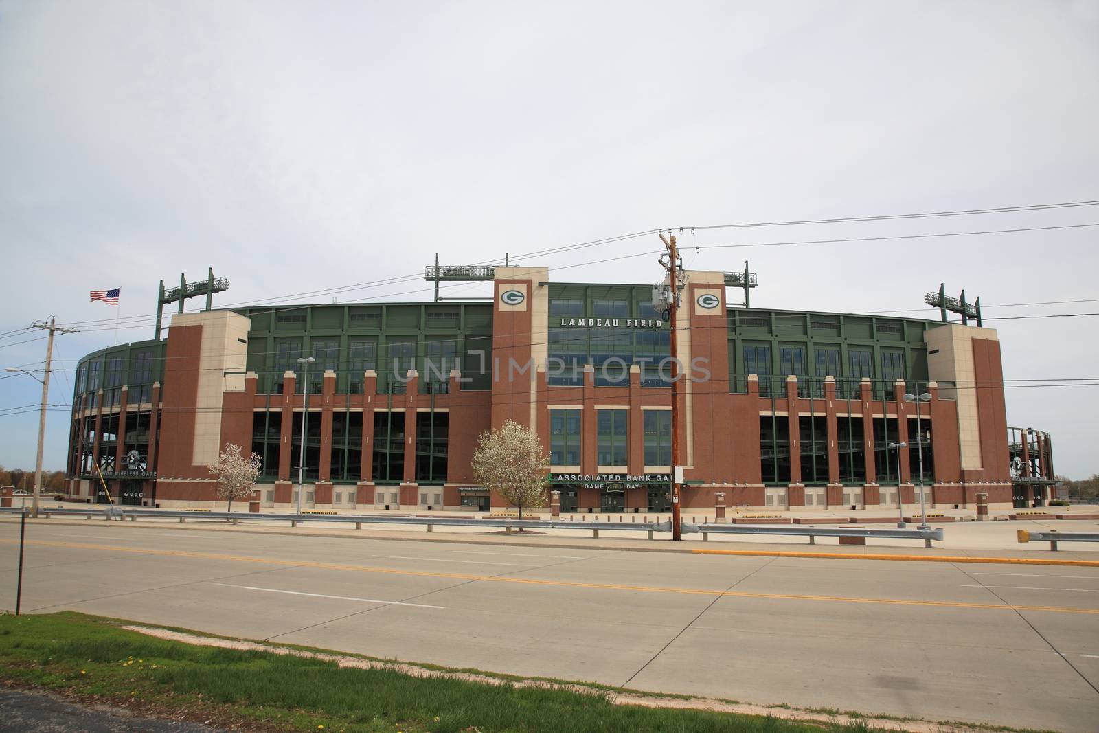 Historic Lambeau Field in Wisconsin. The Packers NFL footbal stadium is sometimes referred to as the "Frozen Tundra"