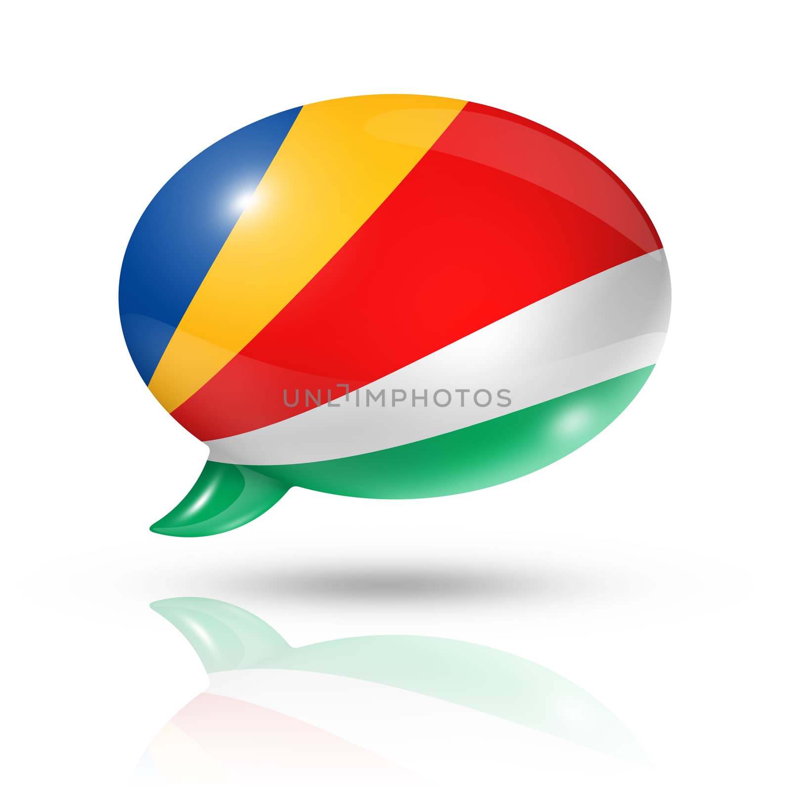 Seychelles flag speech bubble by daboost