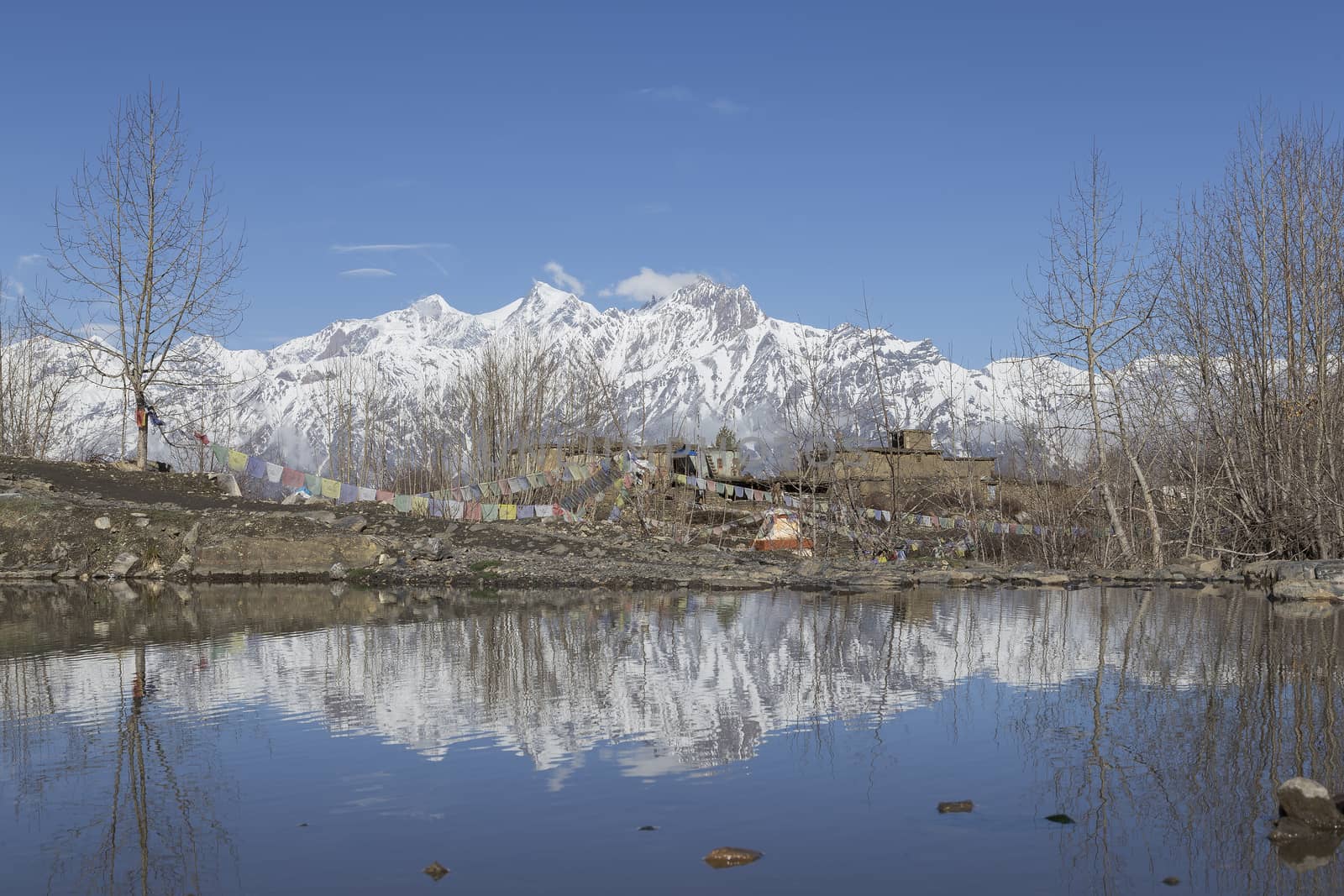 Local houses at Muktinath village in lower Mustang district, Nepal. This photo was shot in early morning.
Area was cover by snow.