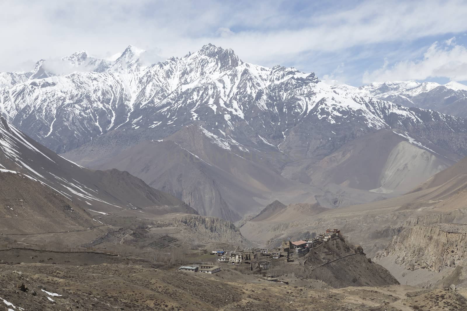 Gompa or Monastry in Jharkot, Mustang district, Nepal. This photo was shot in the morning. This route is the part of Annapurna Circuit trail.