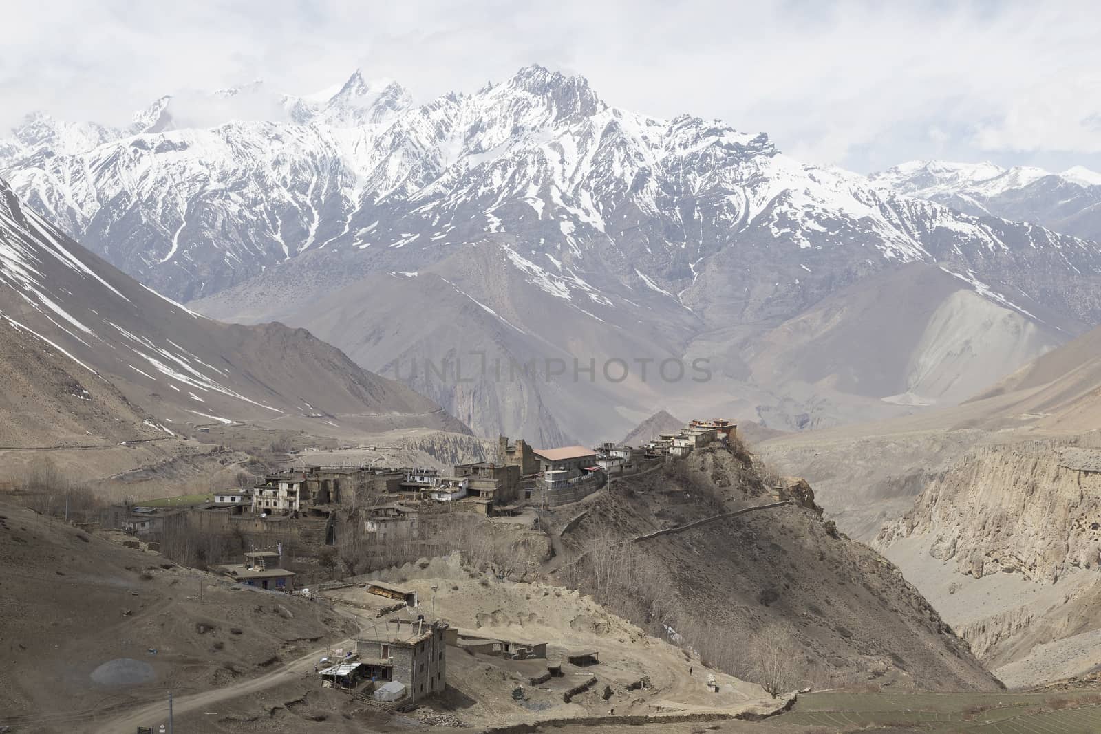 Gompa or Monastry in Jharkot, Mustang district, Nepal. This photo was shot in the morning. This route is the part of Annapurna Circuit trail.