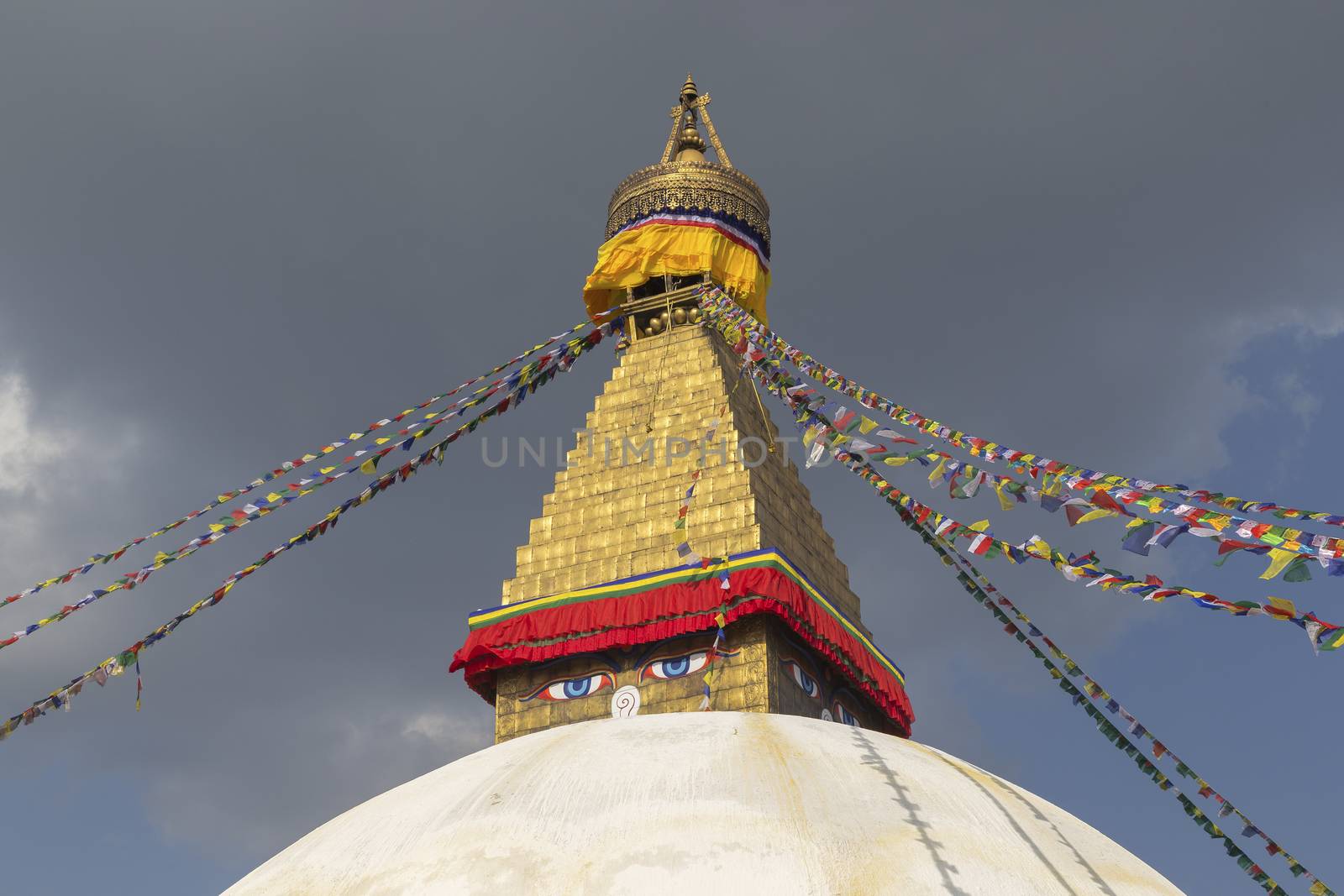 Boudhanath Stupa located in Kathmandu, Nepal. It aslo the world heritage site of UNESCO.
This photo was shot 2 weeks before huge earthquake.