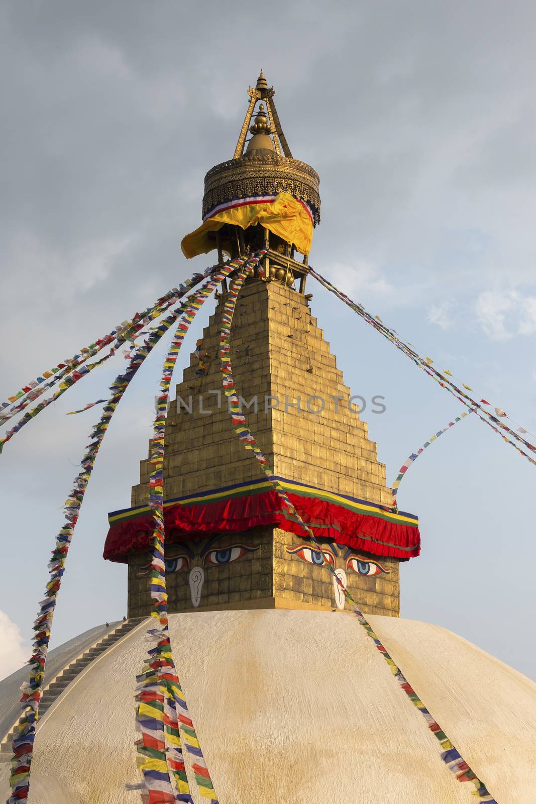 Boudhanath Stupa located in Kathmandu, Nepal. It aslo the world heritage site of UNESCO.
This photo was shot 2 weeks before huge earthquake.