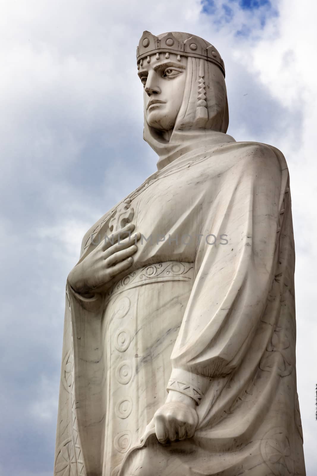 Queen Olga Statue Mikhaylovsky Square Kiev Ukraine.  In front of Saint Michael's Cathedral, monument was built in 1911, torn down in 1917 after the Revolution, discovered in 1995 buried next to the spot and reconstructed in 1996. Olga was a queen in 900s and first Russian Ruler to accept Christianity.