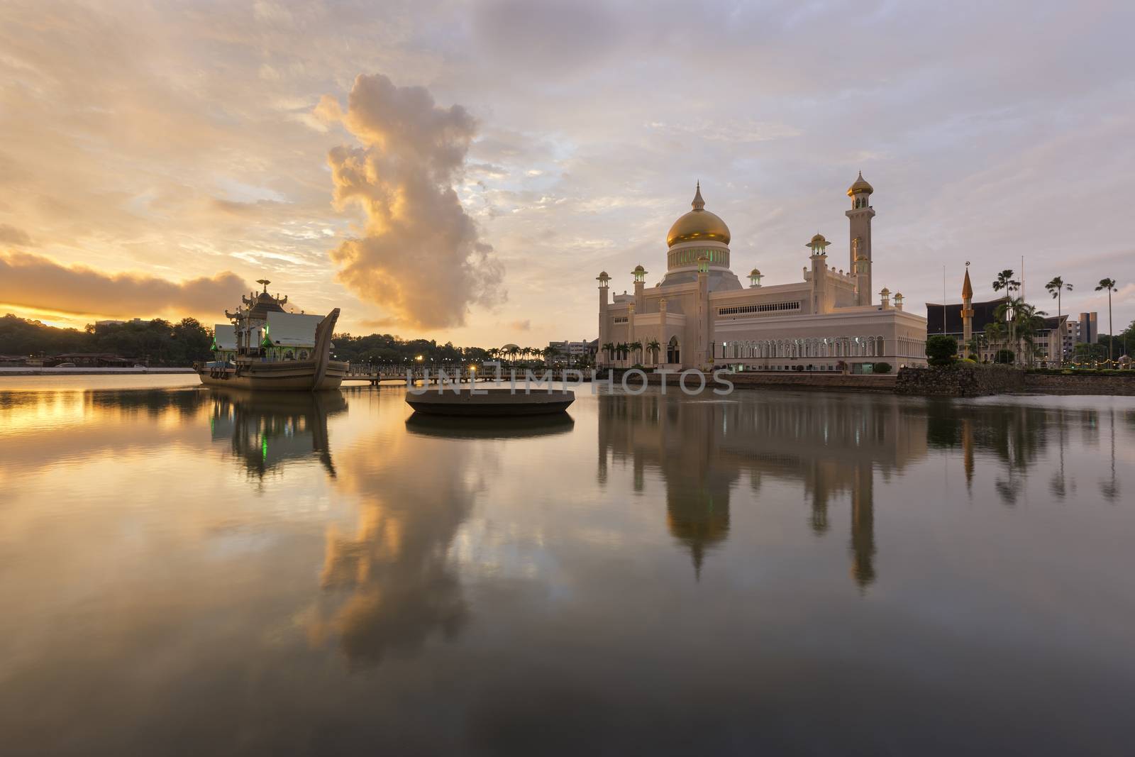 Sultan Omar Ali Saifuddien Mosque is an Islamic mosque located in Bandar Seri Begawan, the capital of the Sultanate of Brunei. Considered as one of the most beautiful mosques in the Asia Pacific, it is a place of worship for the Muslim community, a major landmark and a tourist attraction of Brunei.