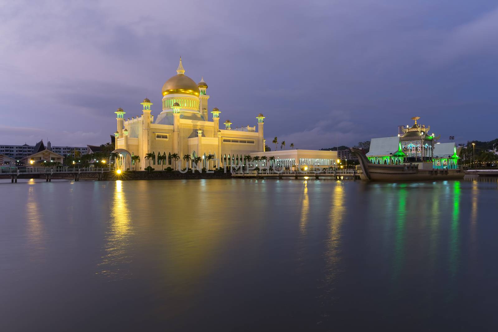 Sultan Omar Ali Saifuddien Mosque is an Islamic mosque located in Bandar Seri Begawan, the capital of the Sultanate of Brunei. Considered as one of the most beautiful mosques in the Asia Pacific, it is a place of worship for the Muslim community, a major landmark and a tourist attraction of Brunei.