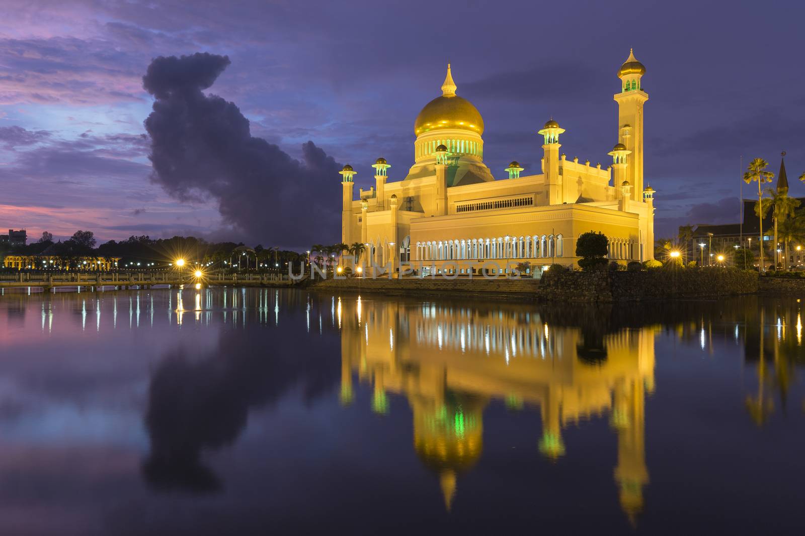 Sultan Omar Ali Saifuddien Mosque is an Islamic mosque located in Bandar Seri Begawan, the capital of the Sultanate of Brunei. Considered as one of the most beautiful mosques in the Asia Pacific, it is a place of worship for the Muslim community, a major landmark and a tourist attraction of Brunei.