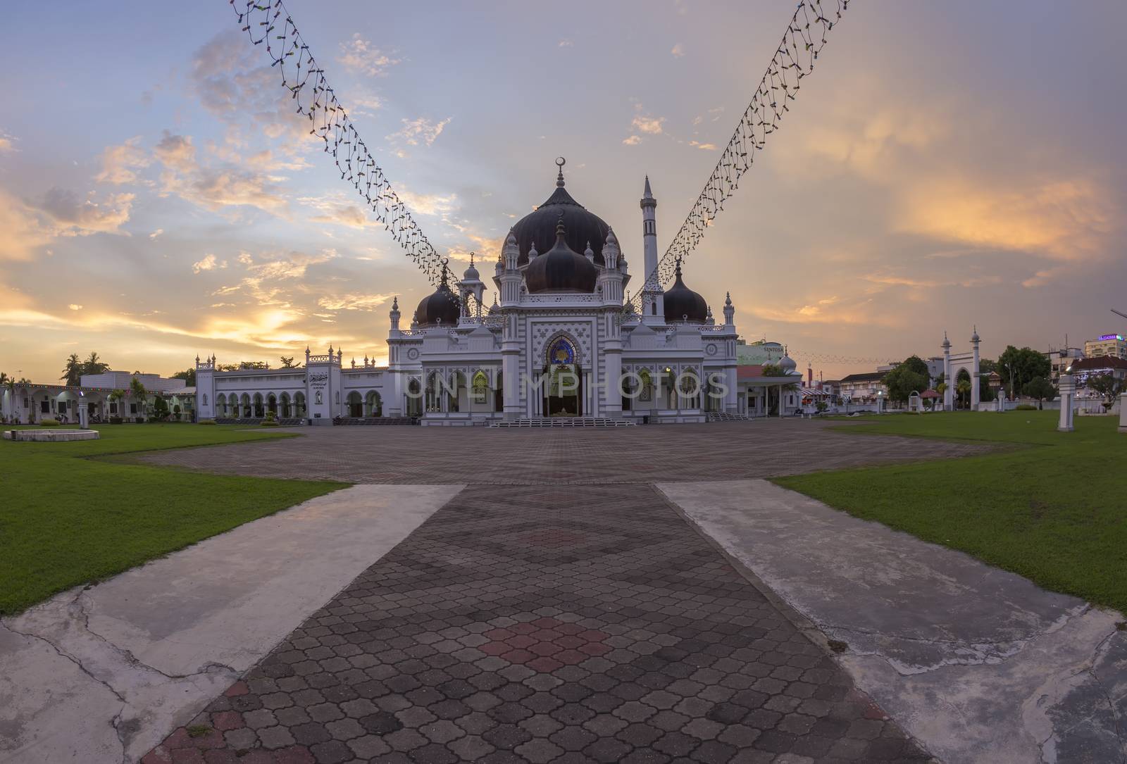 The Zahir Mosque is Kedah's state mosque. It is located in the heart of Alor Star, the state capital of Kedah, Malaysia. It is one of the grandest and oldest mosques in Malaysia, built in 1912. The design was inspired by the vision of the late Sultan Muhammad Jiwa Zainal Abidin II. The state's Quran reading competition is held annually within the premises of the mosque. This mosque has been voted the top 10 most beautiful mosques in the world.