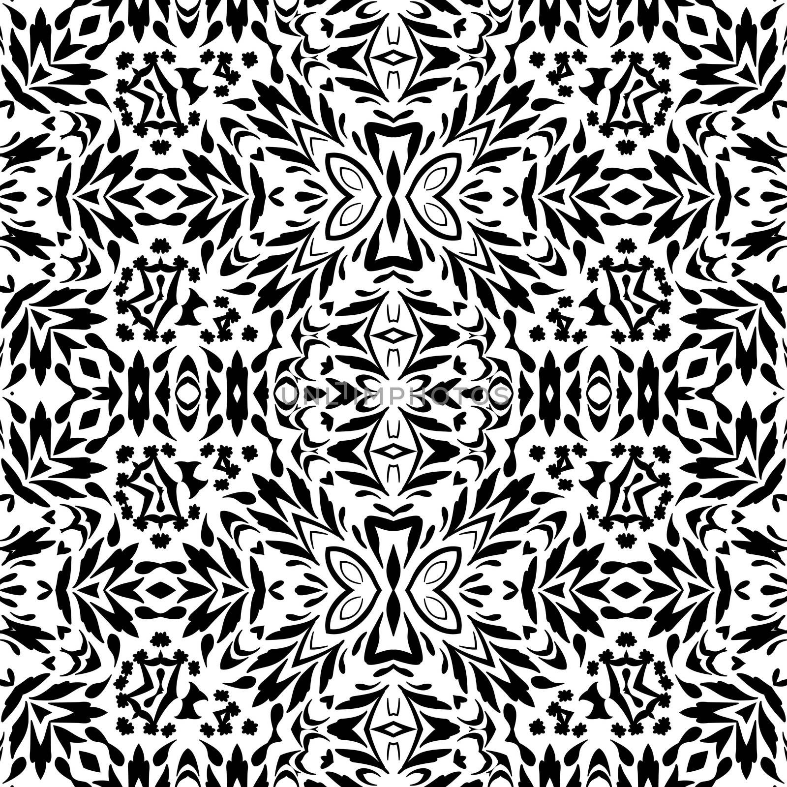 Seamless Outline Floral Pattern by alexcoolok