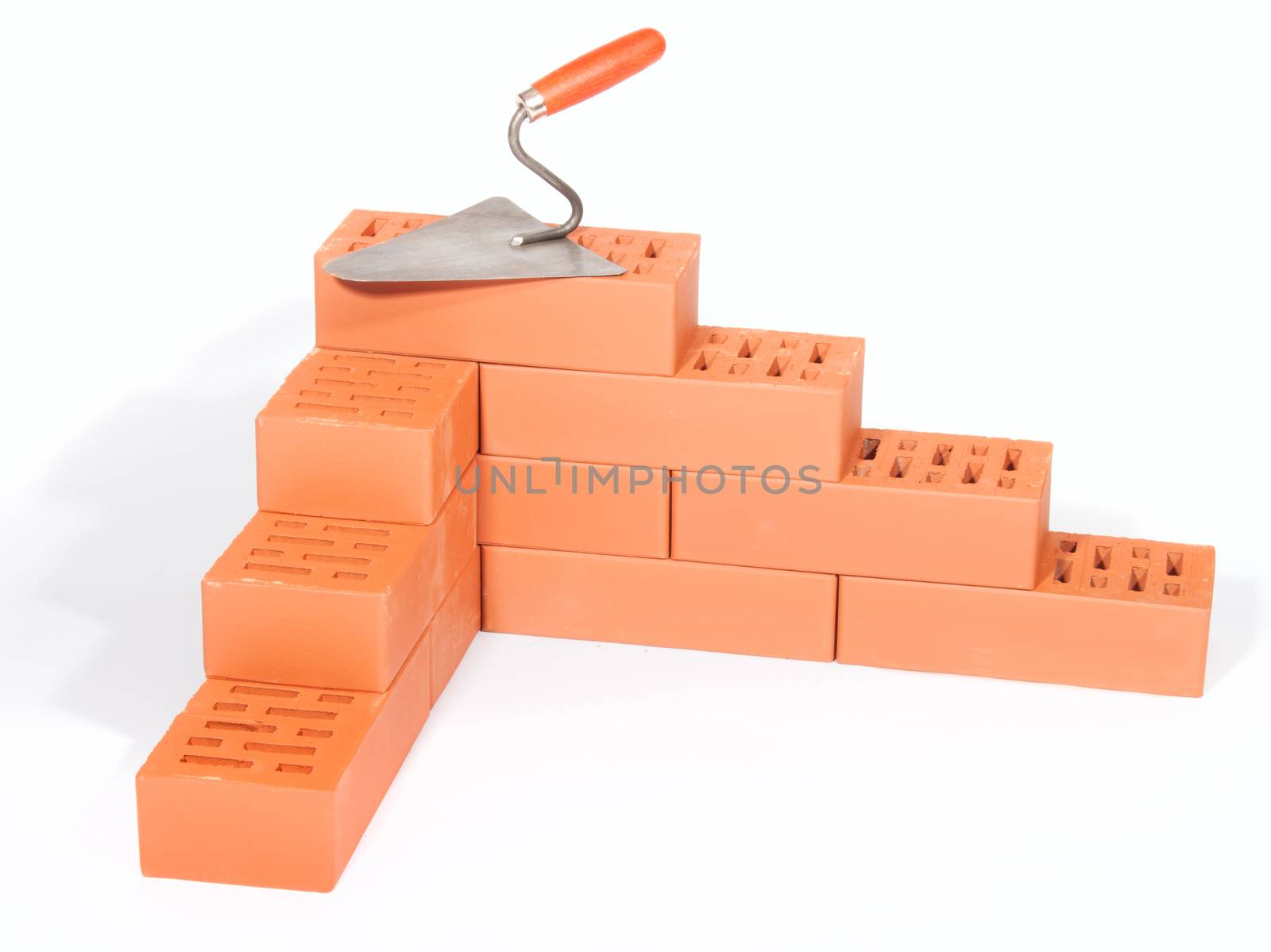 bricks and trowel