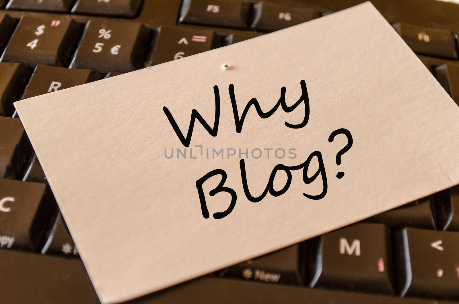 Why blog Concept on black keyboard