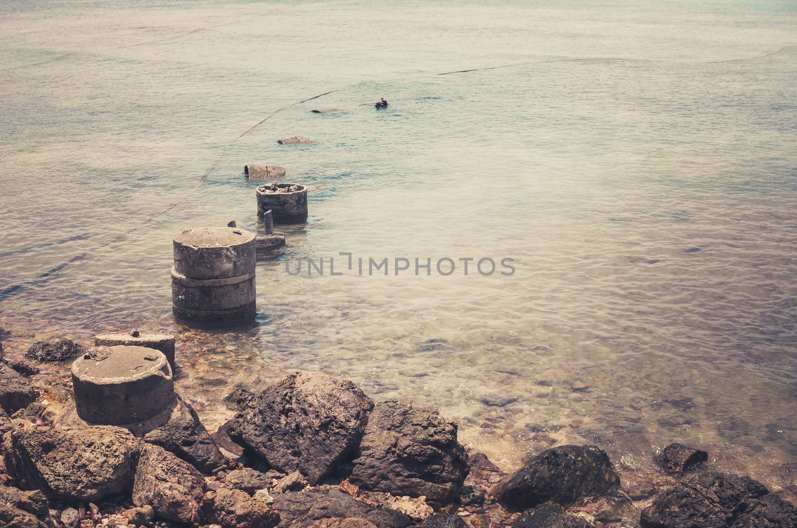 Beach and blue sea vintage by sweetcrisis