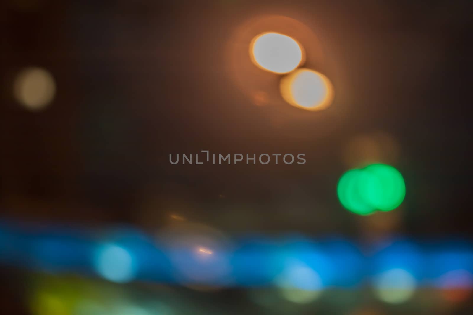 City night background in Kiev out of  focus