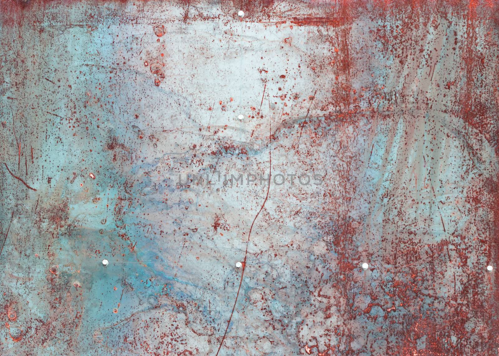 scratched and rusty red metal surface by Chechotkin