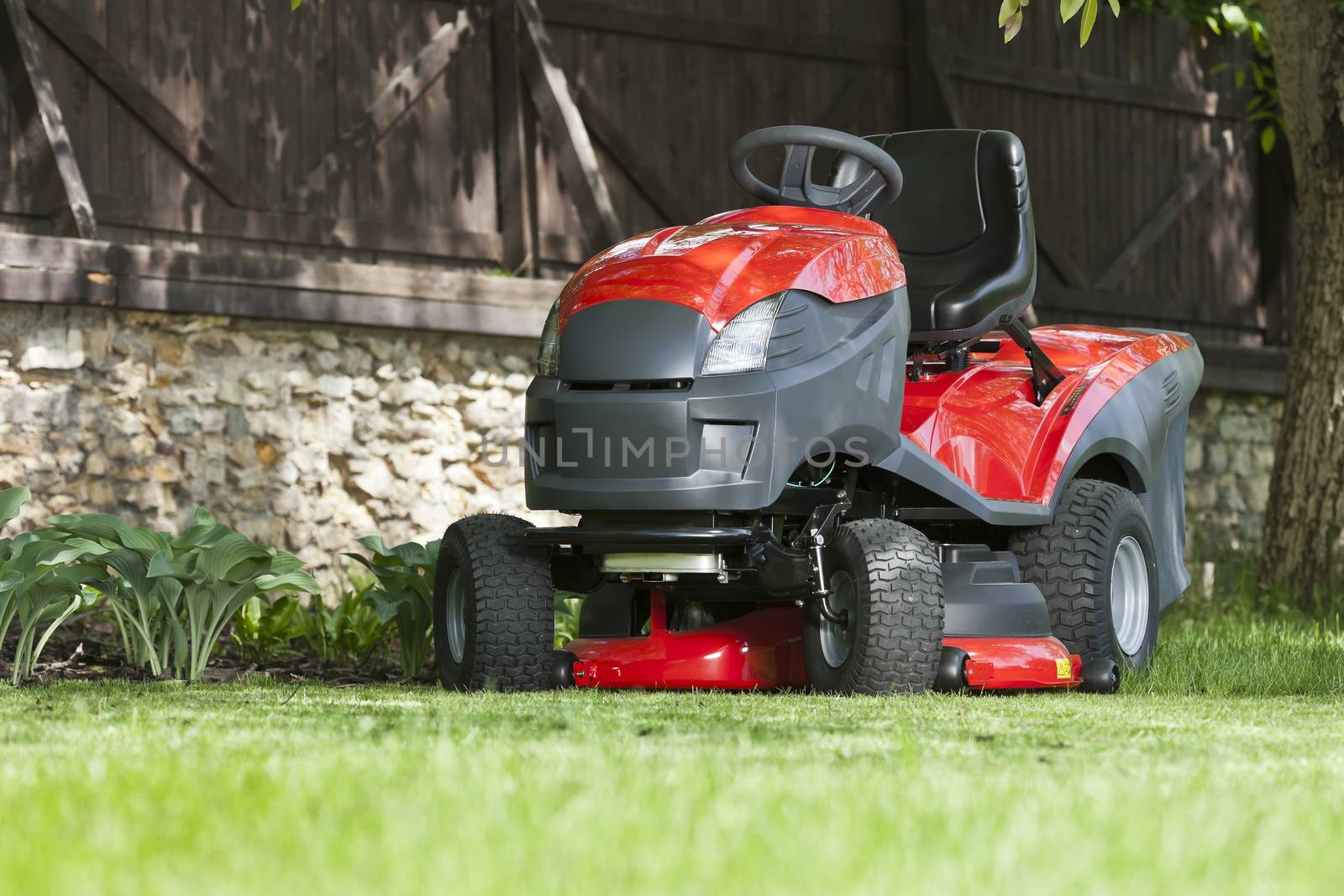 Lawn mower at the garden