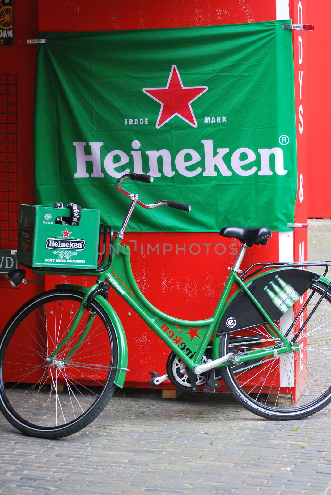 Amsterdam Heineken display outside.