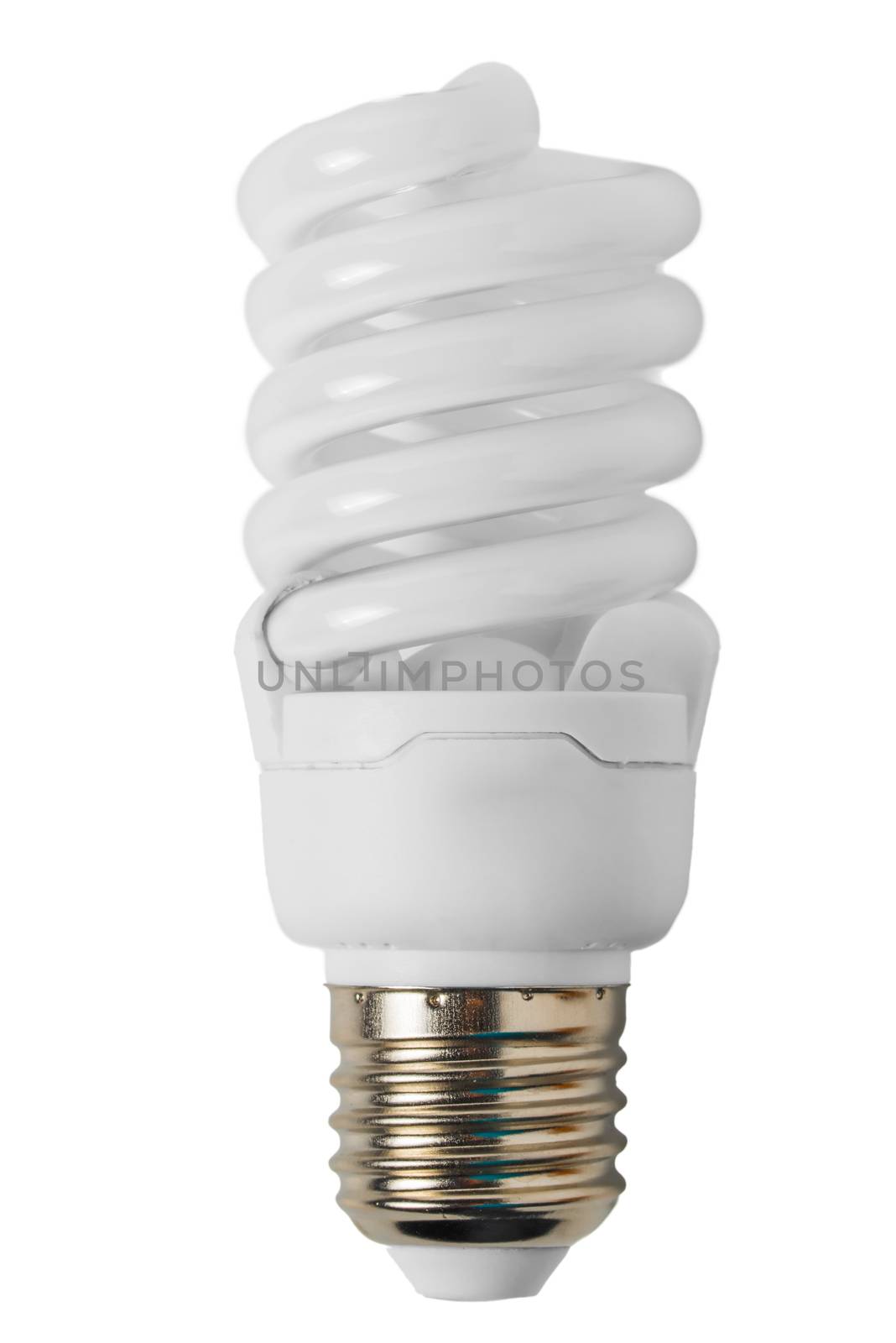 Energy saving light bulb in the form of a spiral close-up by kosmsos111