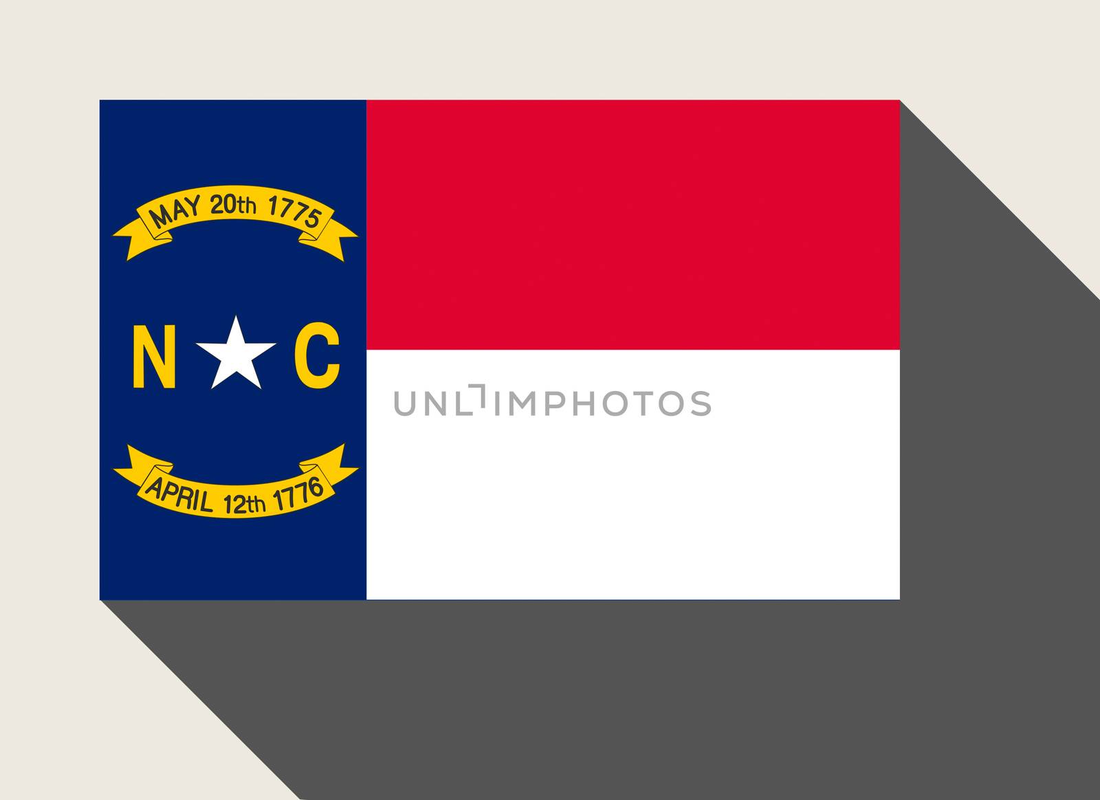 American State of North Carolina flag in flat web design style.