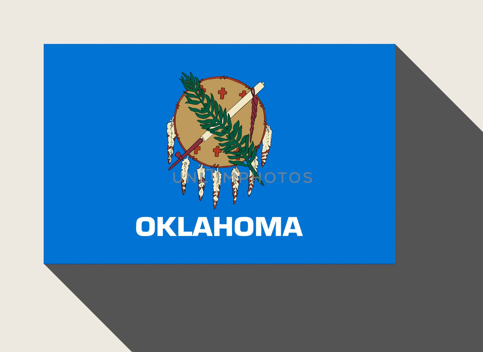 American State of Oklahoma flag in flat web design style.