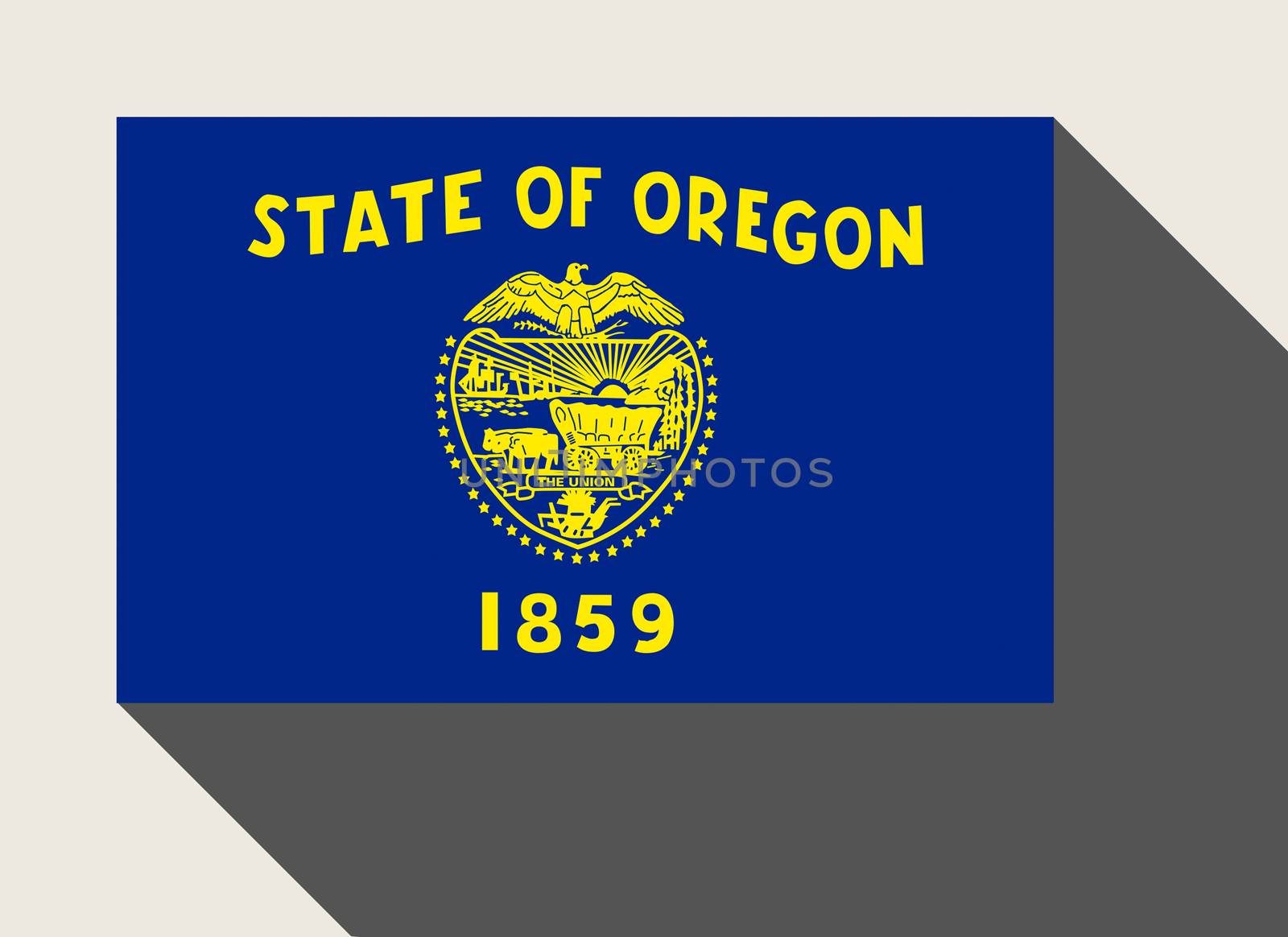 American State of Oregon flag in flat web design style.
