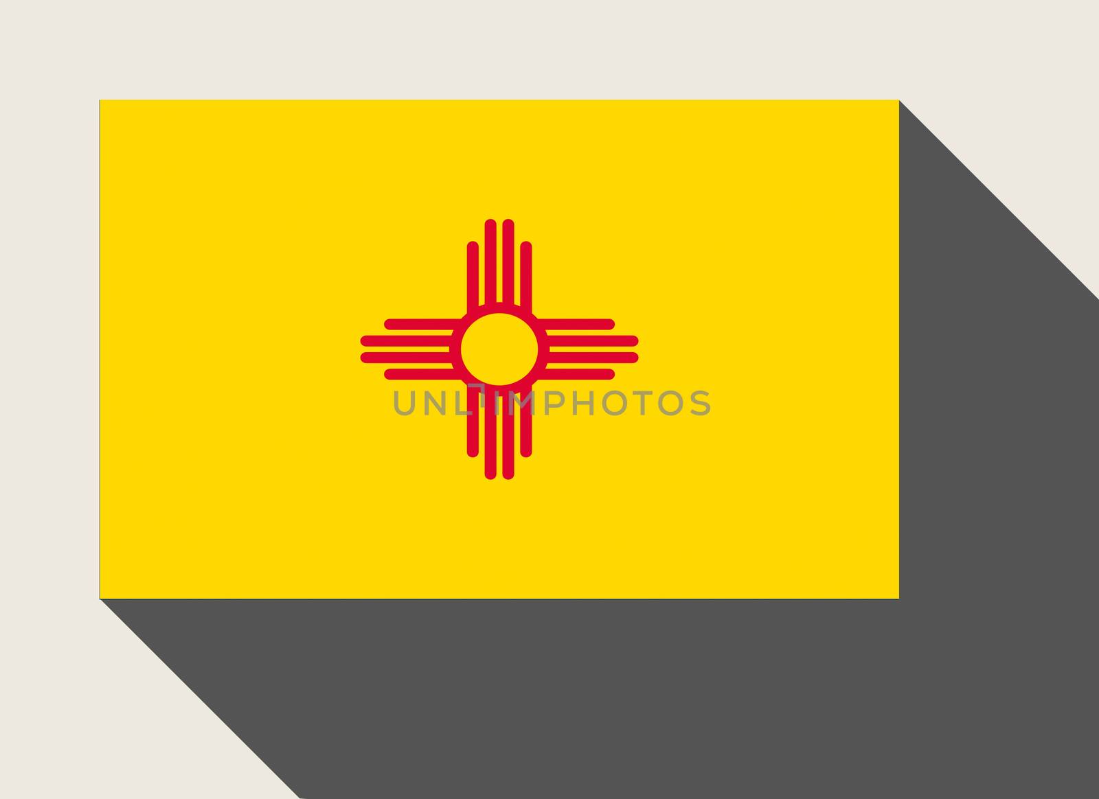 American State of New Mexico flag in flat web design style.
