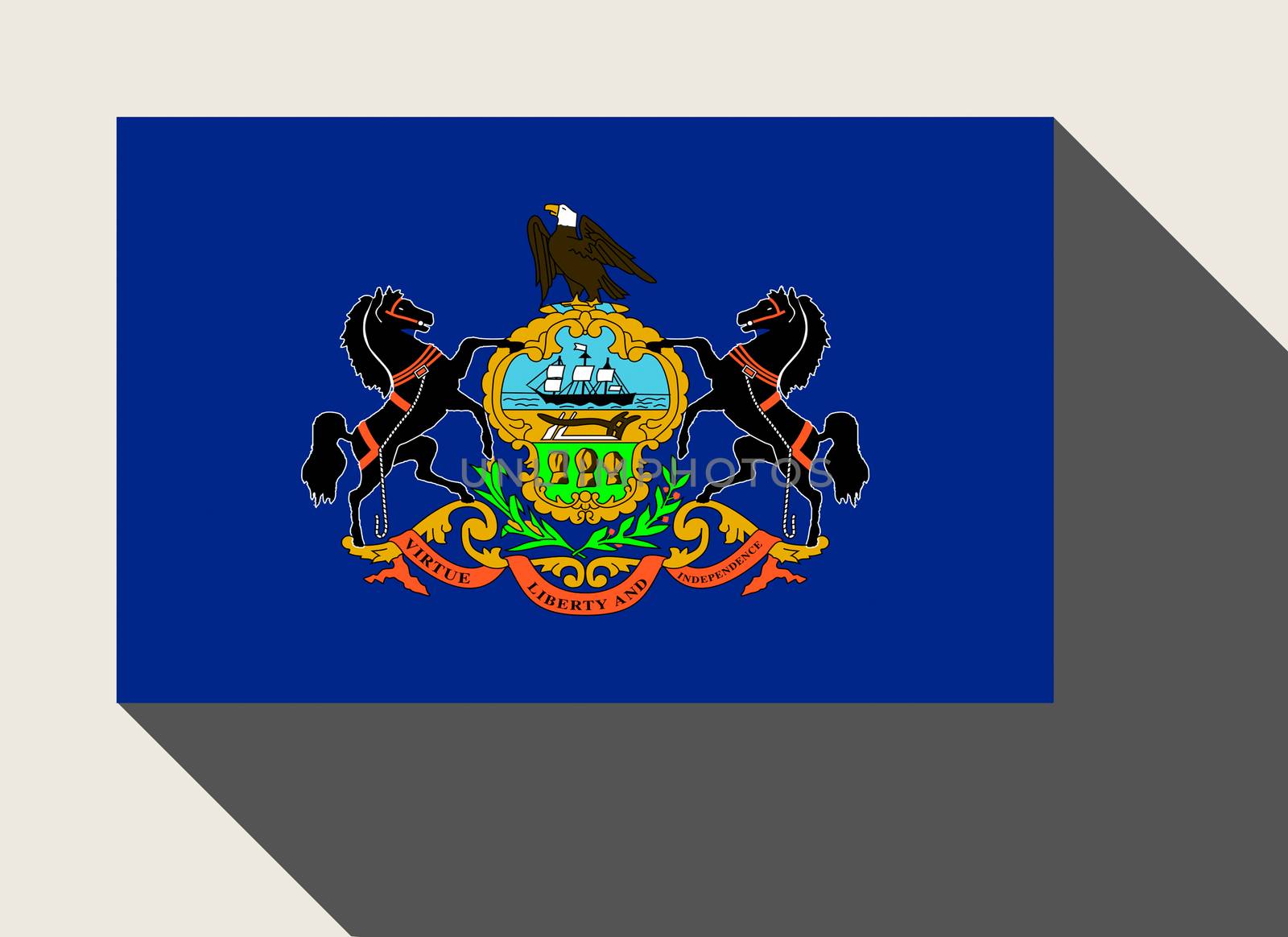 American State of Pennsylvania flag in flat web design style.