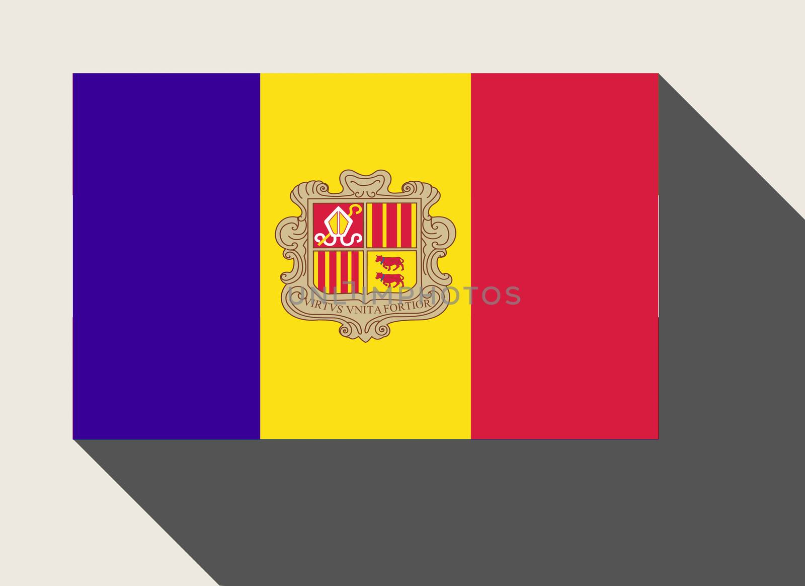Andorra flag in flat web design style.