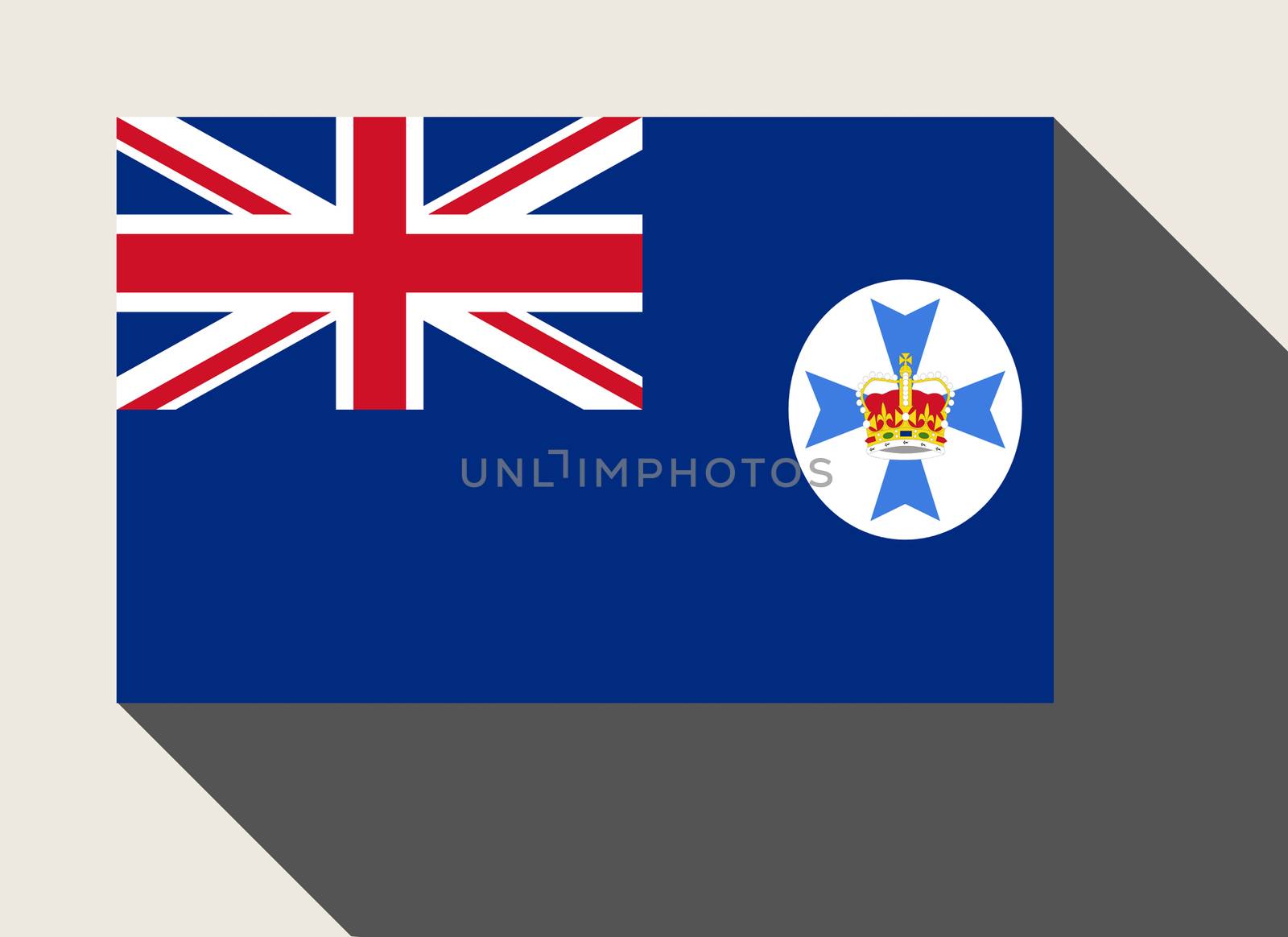 Australian state of Queensland flag in flat web design style.