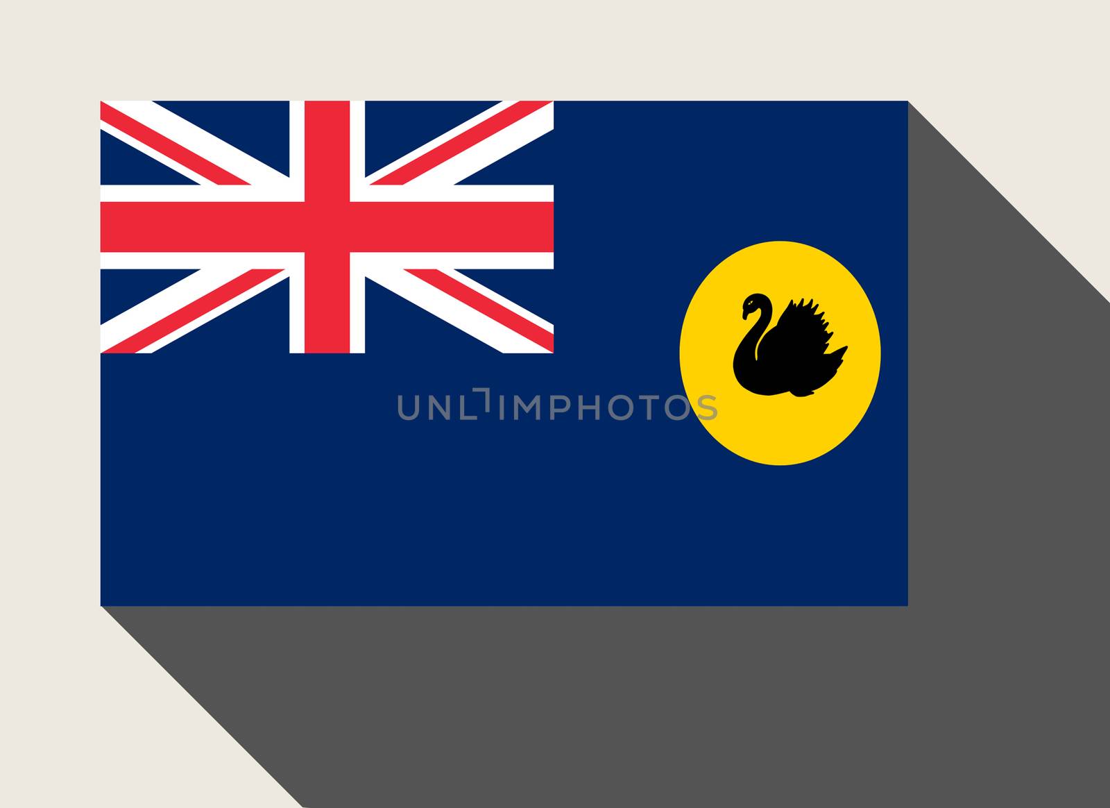 State of Western Australia flag in flat web design style.