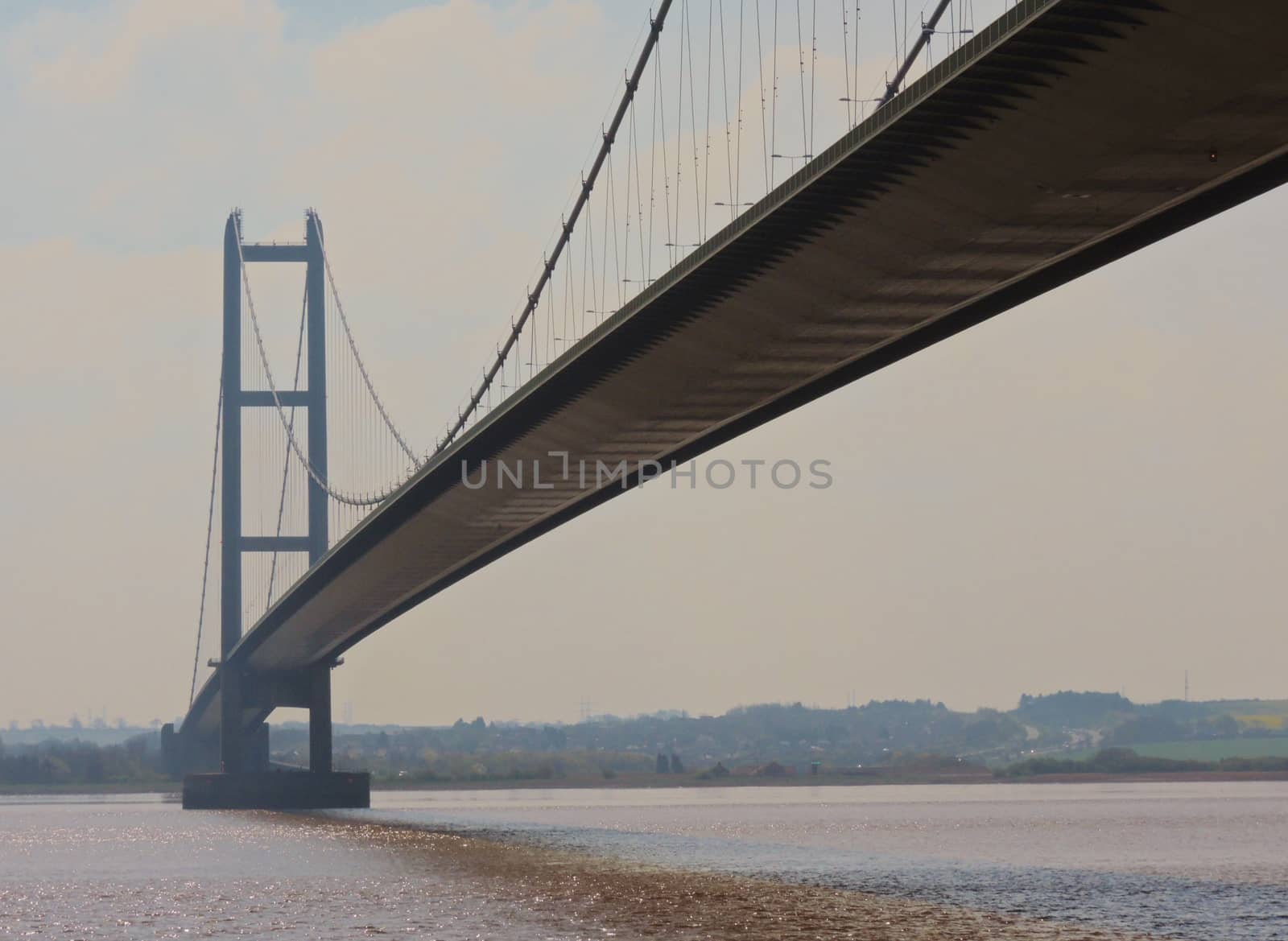 An image of the Humber Suspension Bridge in Yorkshire, England.