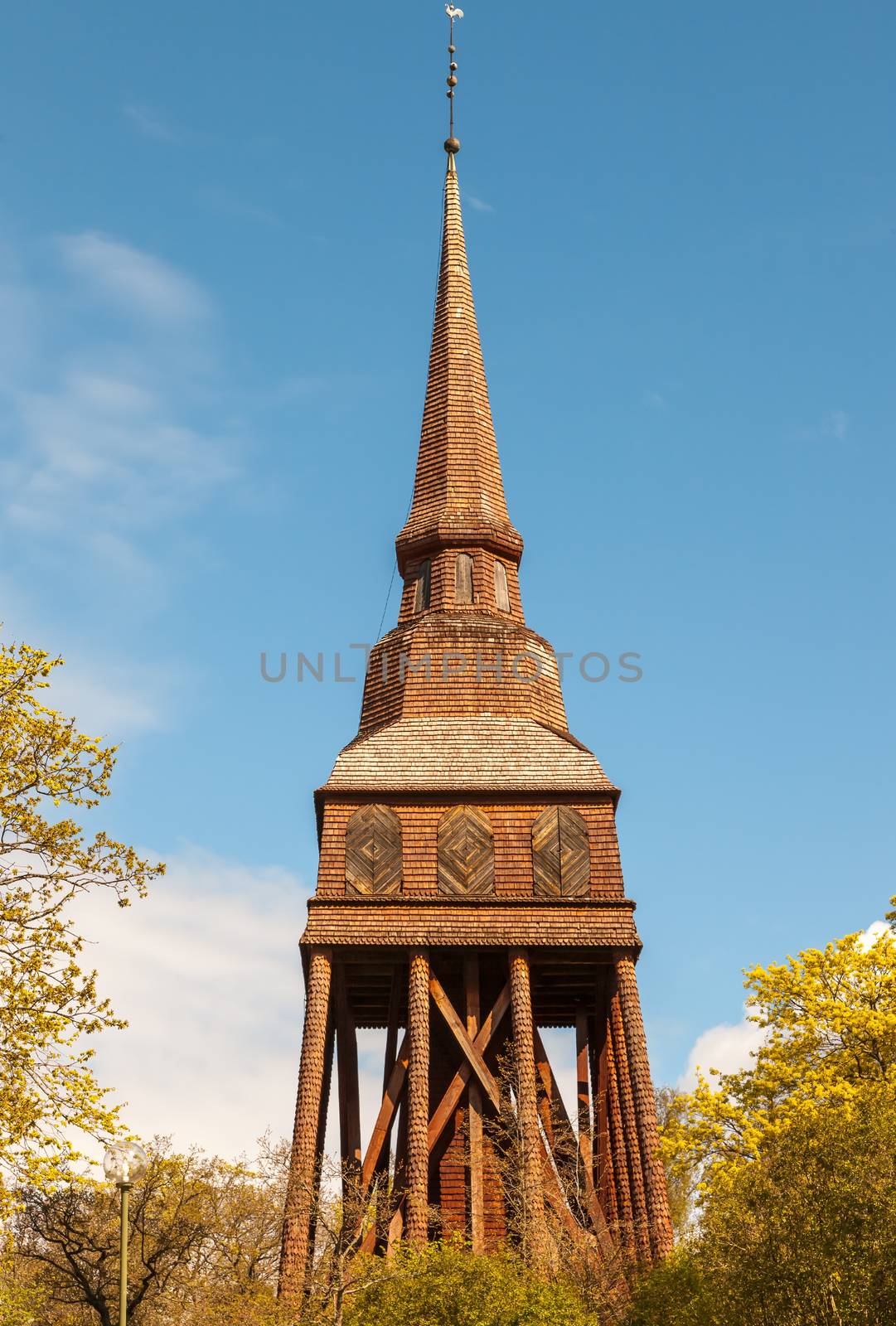 Traditional old wooden Swedish Church in Sweden