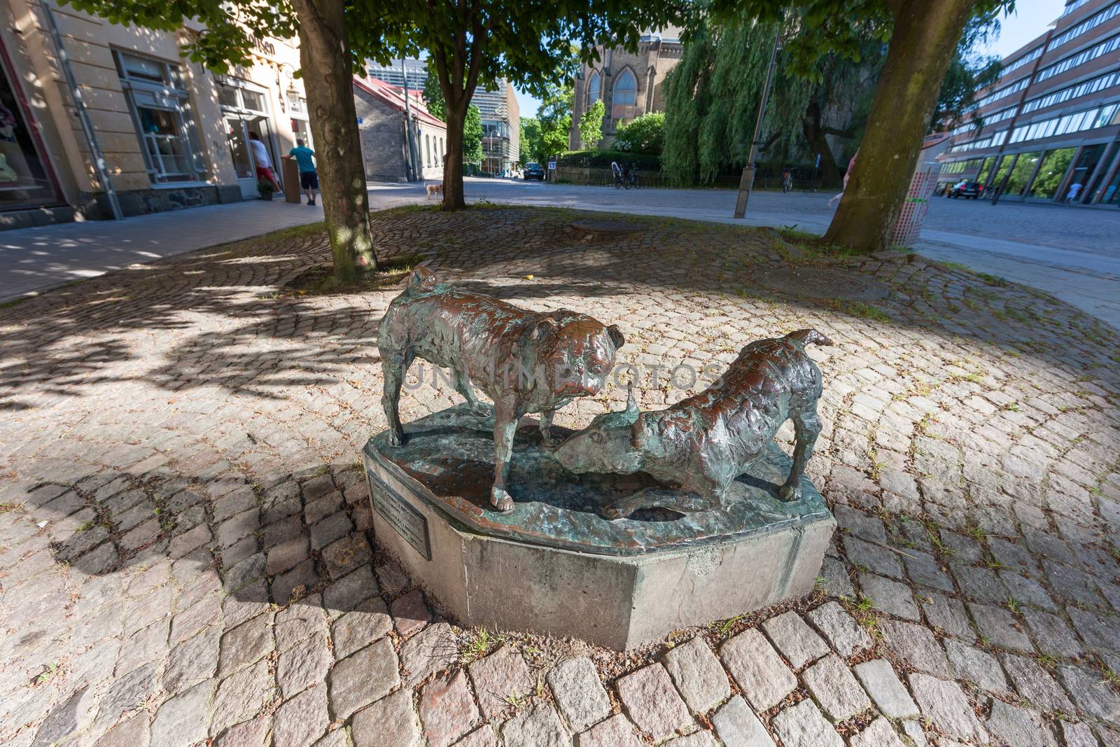 Monument on a city street in Goteborg, Sweden