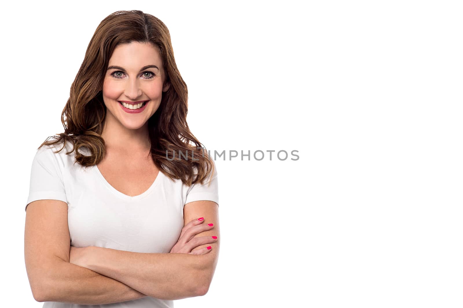 Beautiful woman posing with folded arms