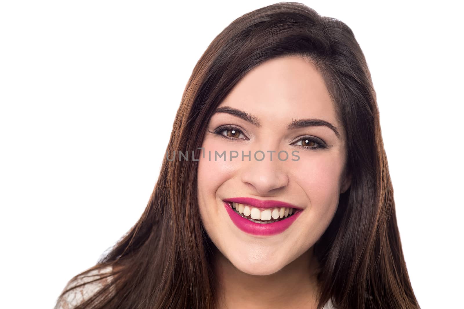 Woman posing with welcoming smile by stockyimages