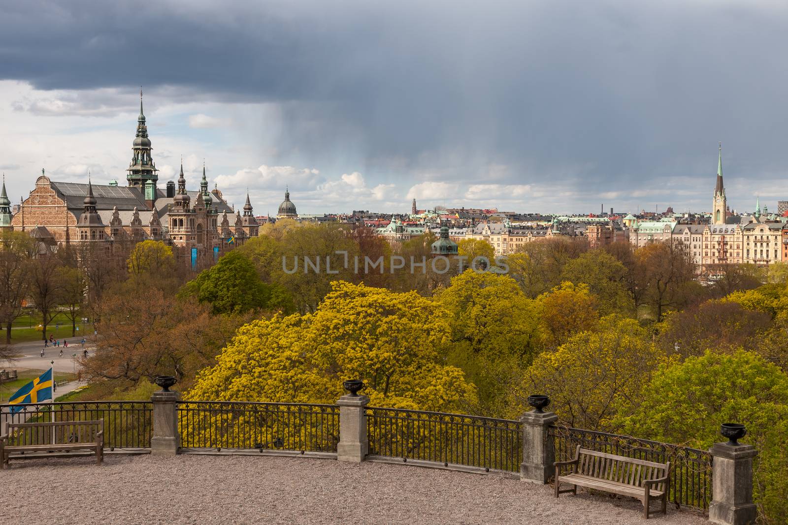 Beautiful view of Stockholm,Sweden against the background of a stormy sky