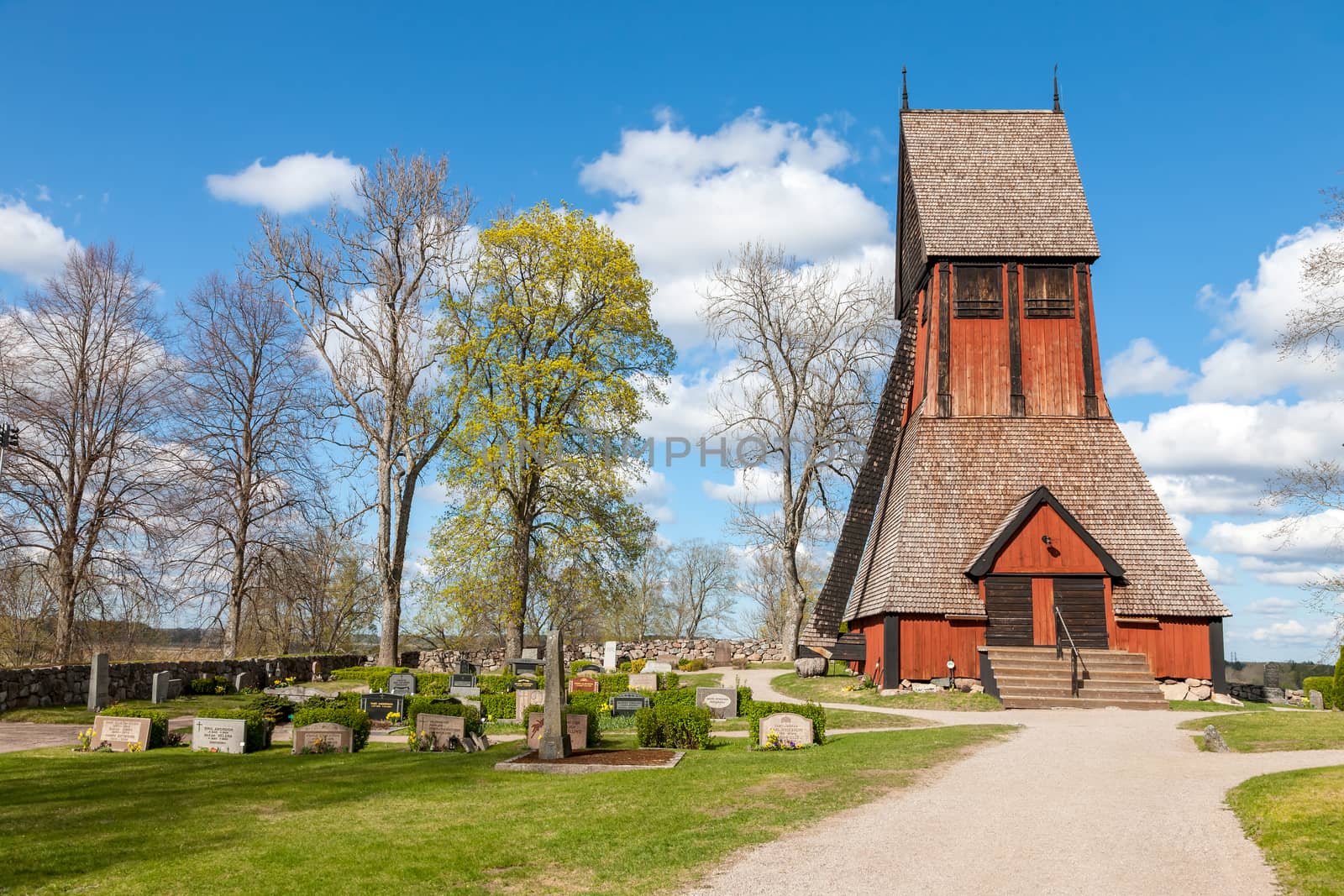 The Rural wood church in  the Sweden.