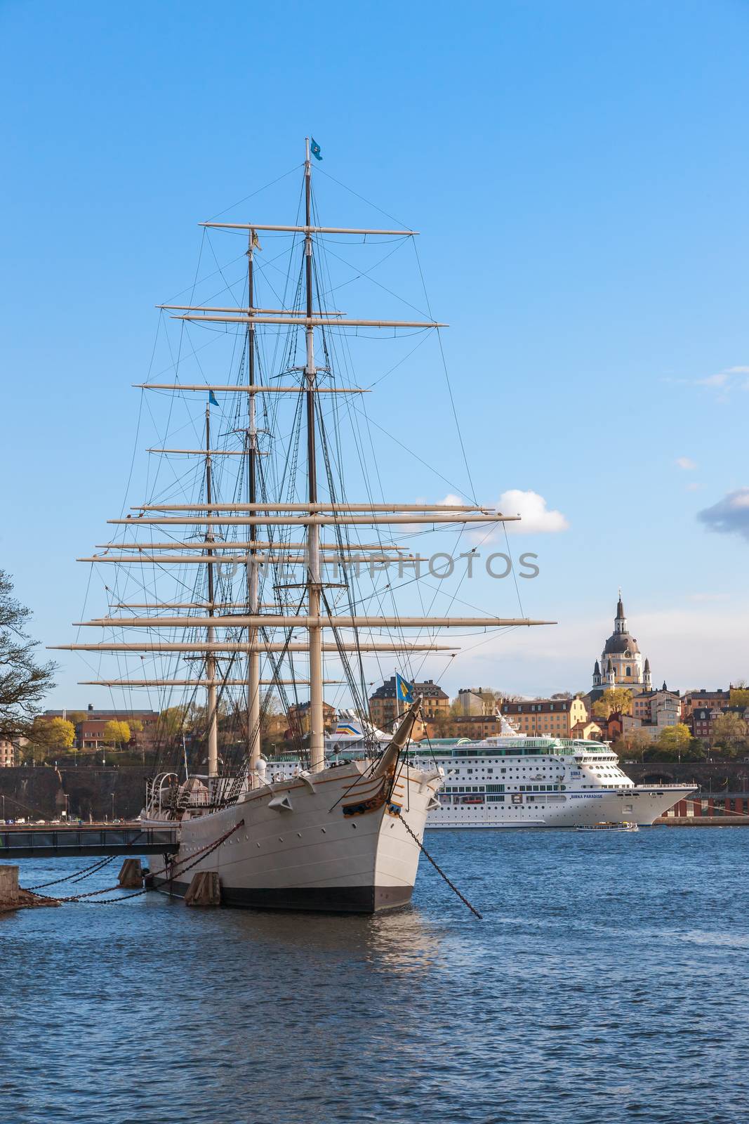 Stockholm, Sweden - April 30, 2011: Sailing vessel &quot;Af Chapman&quot; (constructed in 1888) on Skeppsholmen in Stockholm, Sweden