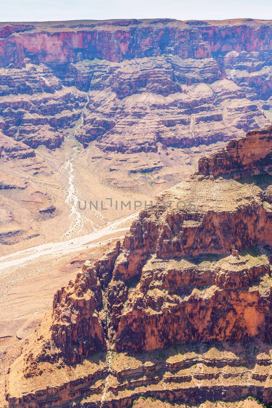 Grand Canyon - National Park Arizona USA.View from the window of the helicopter