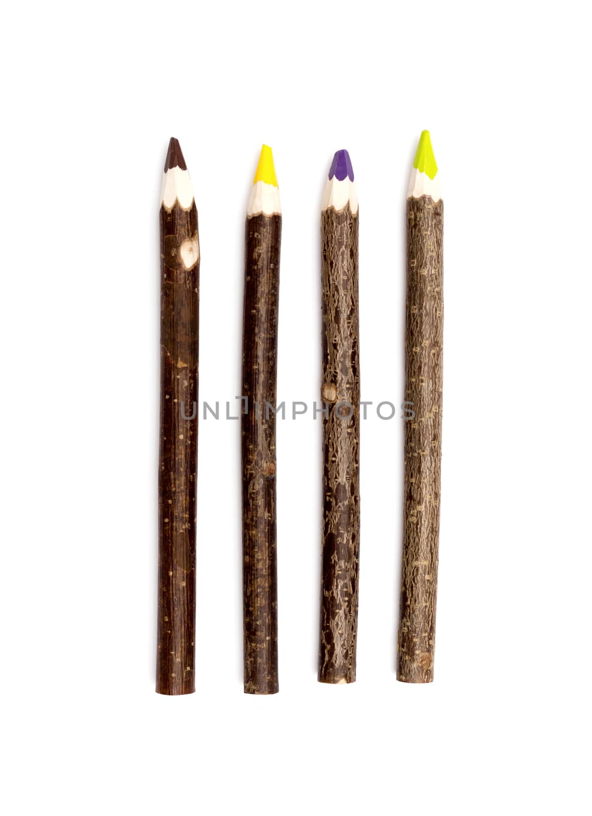 Wooden design of multiple colour pencils