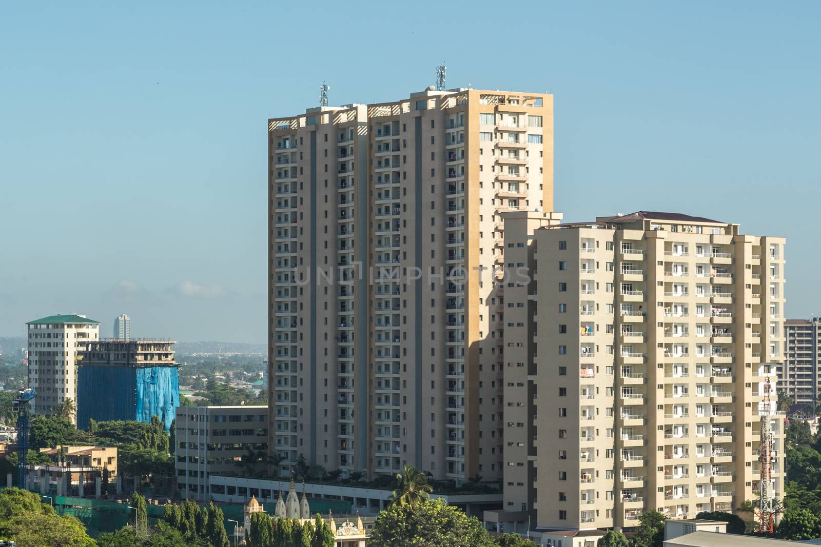 View of the downtown area of the city of Dar Es Salaam, Tanzania